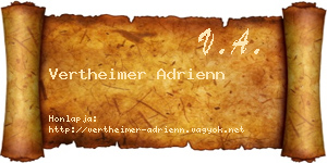 Vertheimer Adrienn névjegykártya